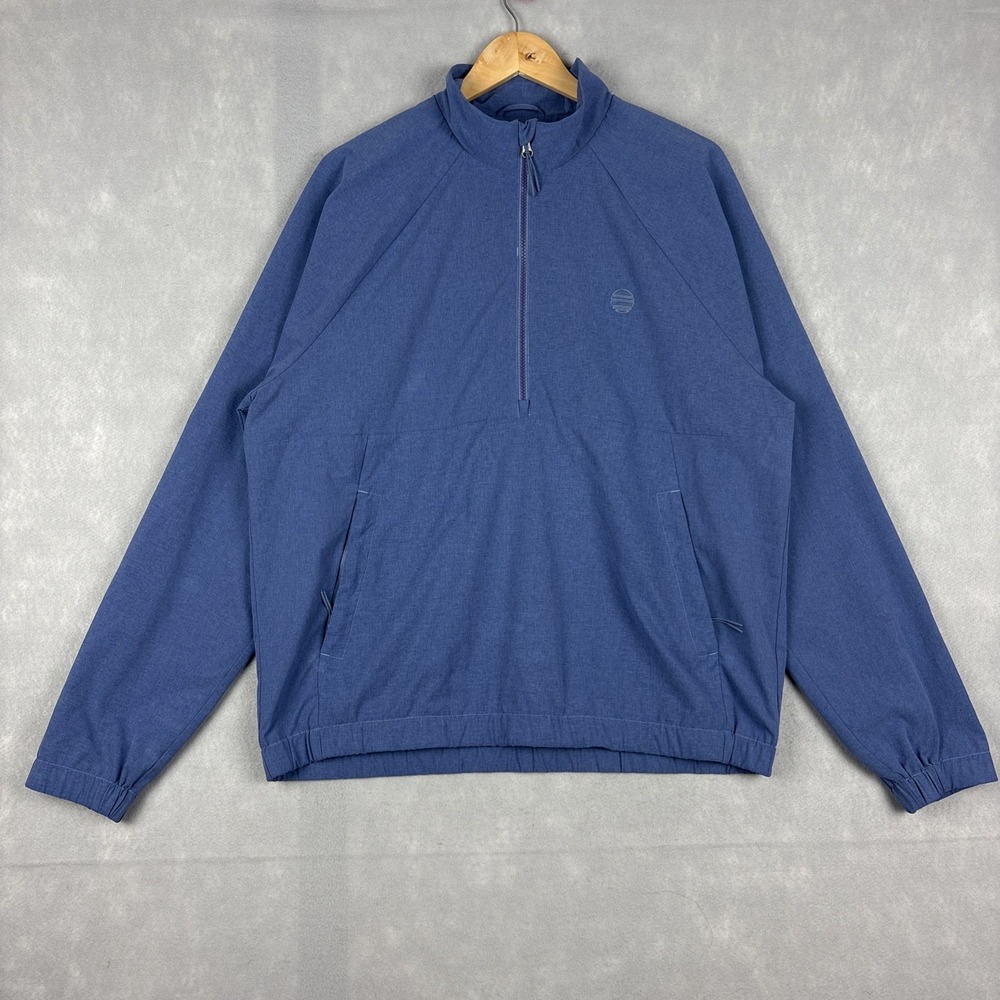 Marine Layer Dipsea Anorak Jacket Men’s Large Blue 1/2 Zip Nylon Windbreaker